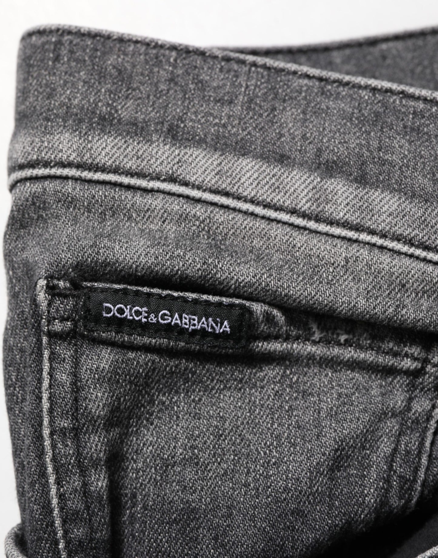 Black Gray Wash Slim Fit Straight Leg Denim Jeans