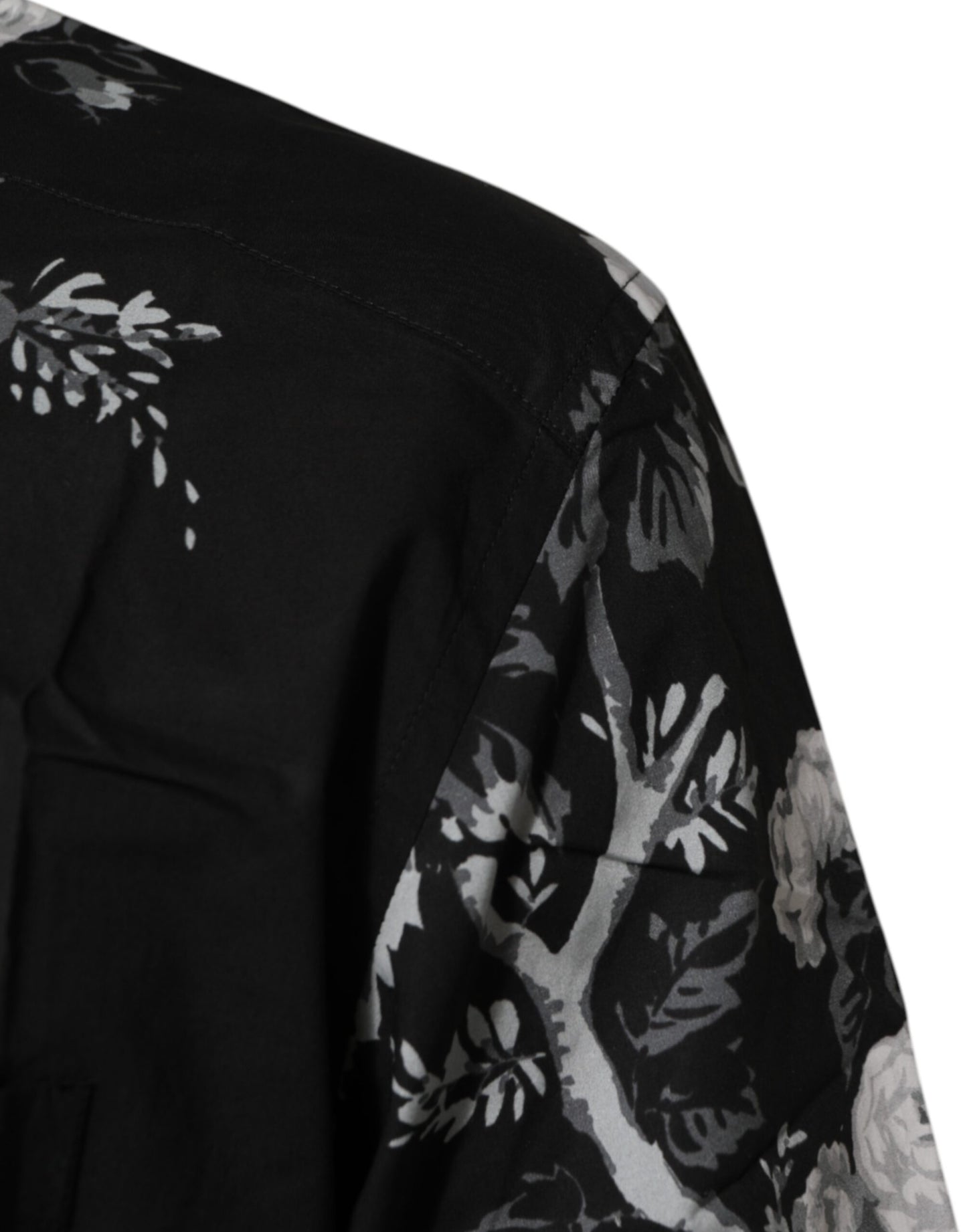 Black Floral Collared GOLD Casual Polo Shirt