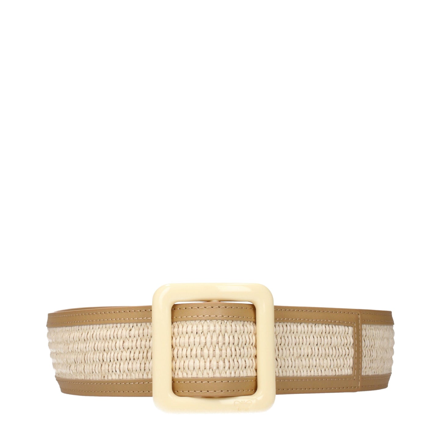 Beige Raffia Regular Belts