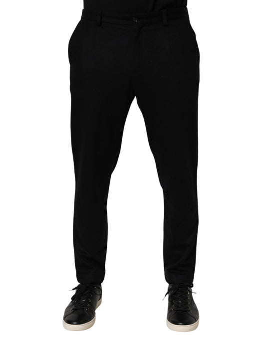 Black Cashmere Dress Formal Men Trouser Pants