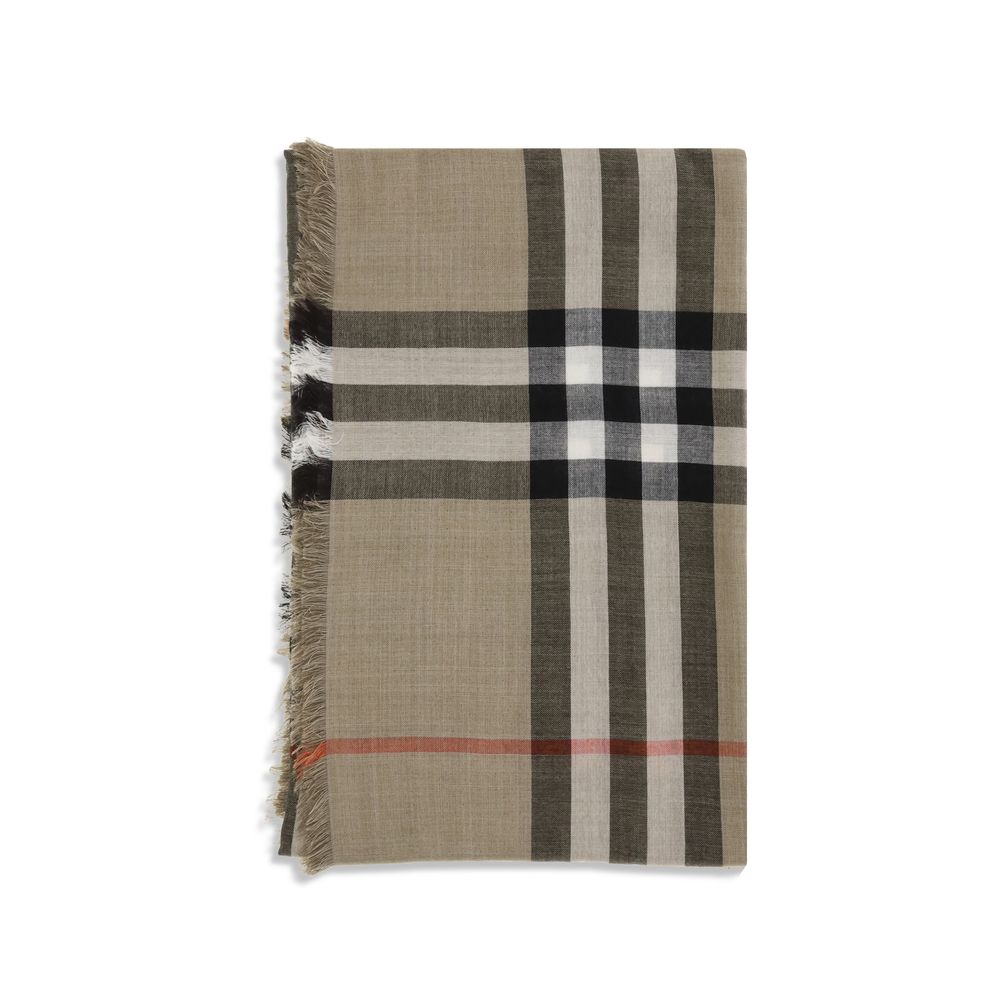 Check Reversible Wool and Silk Scarf
