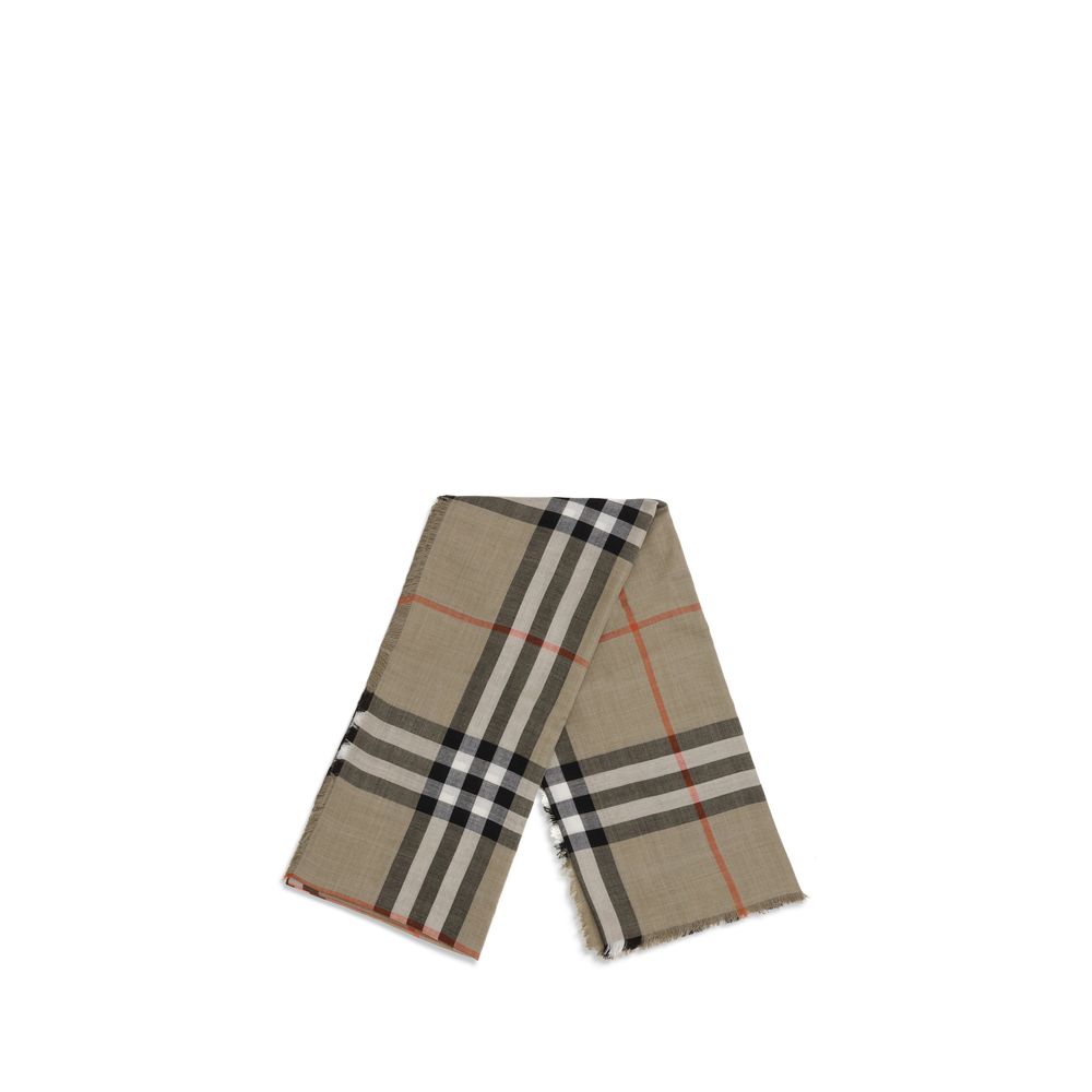 Check Reversible Wool and Silk Scarf