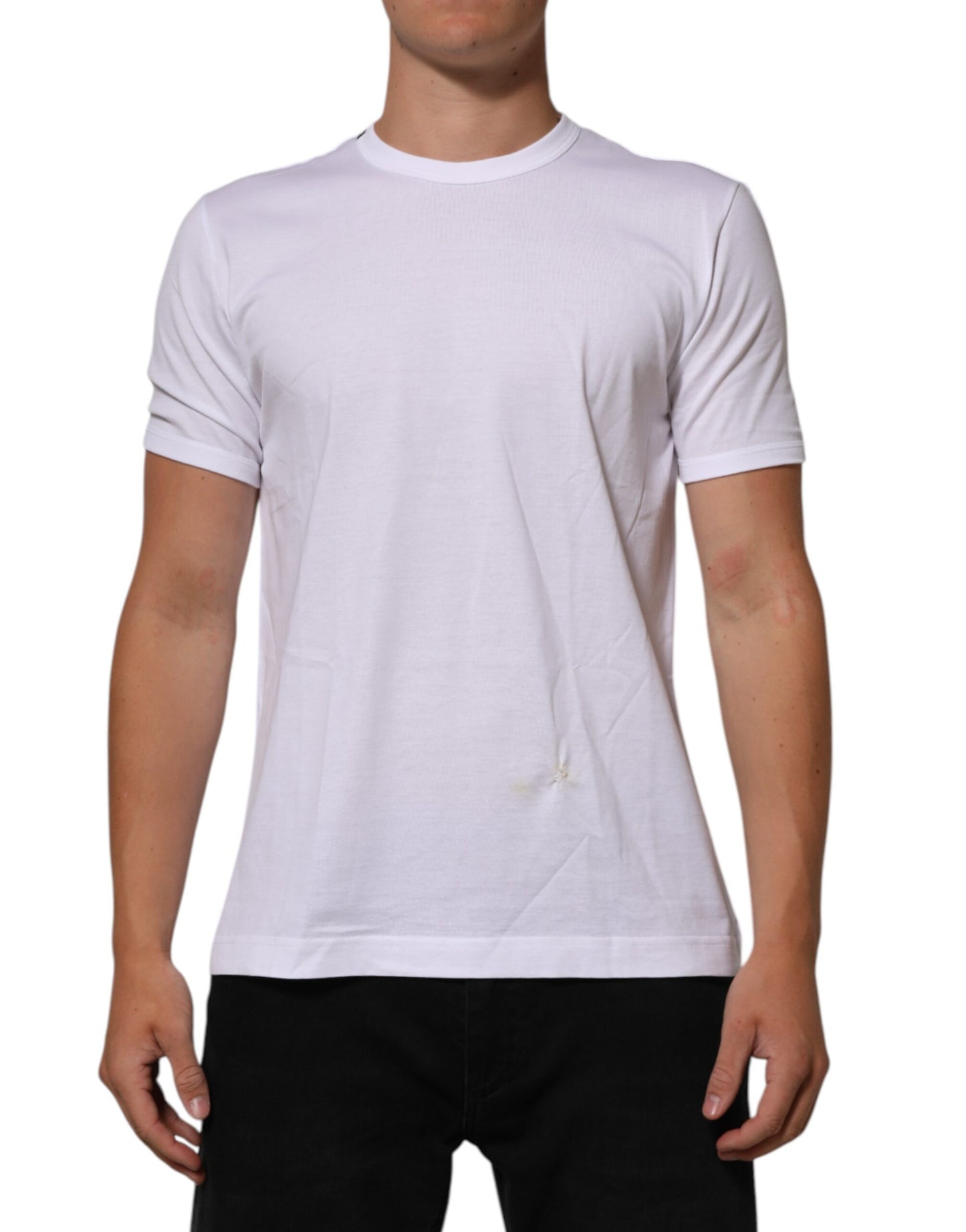 White Goodluck 2021 Cotton Crew Neck T-shirt