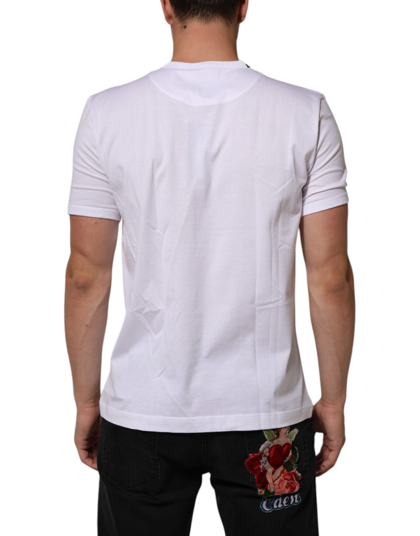 White Goodluck 2021 Cotton Crew Neck T-shirt