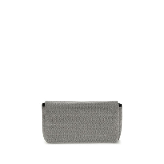 Gray Leather Shoulder Bag