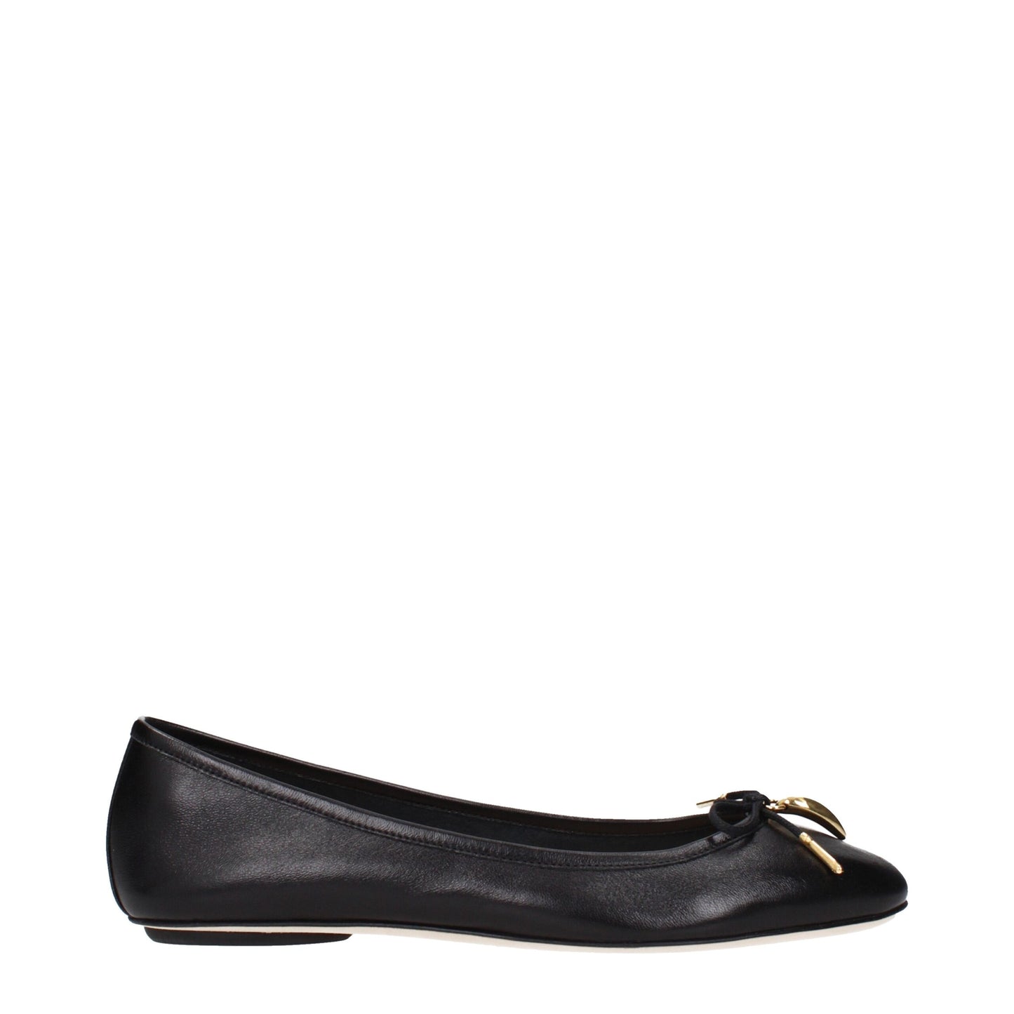 Black Leather Ballet Flats