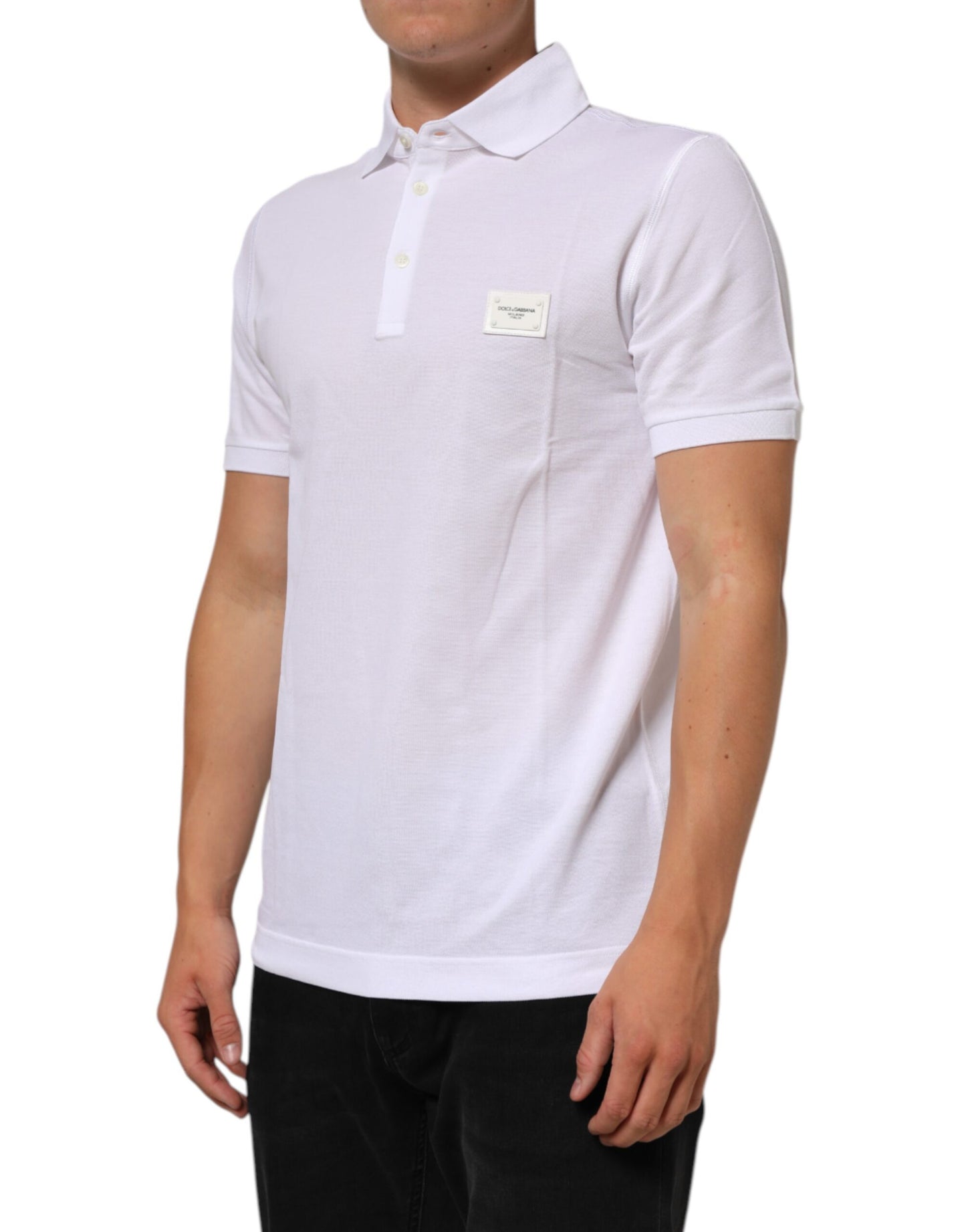 White Collared Short Sleeves Polo Men T-shirt