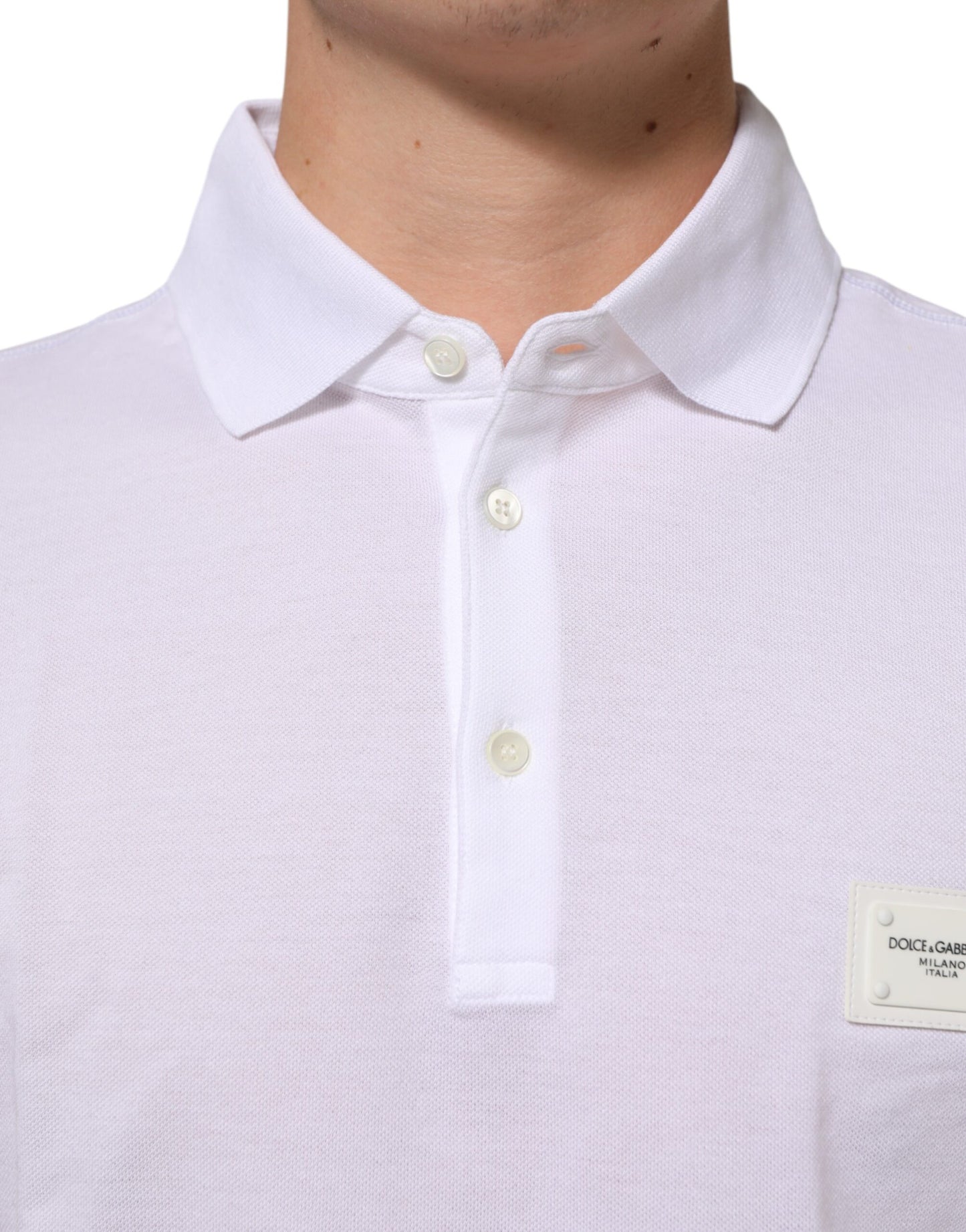 White Collared Short Sleeves Polo Men T-shirt
