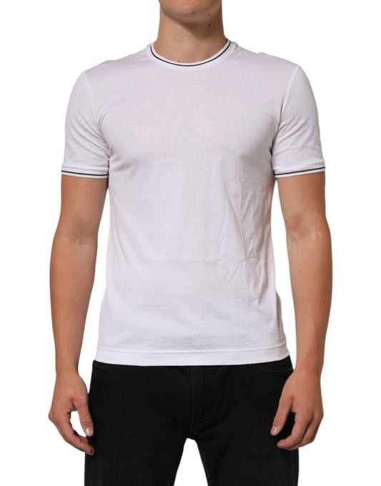 White Short Sleeves Round Neck Men Underwear T-shirt
