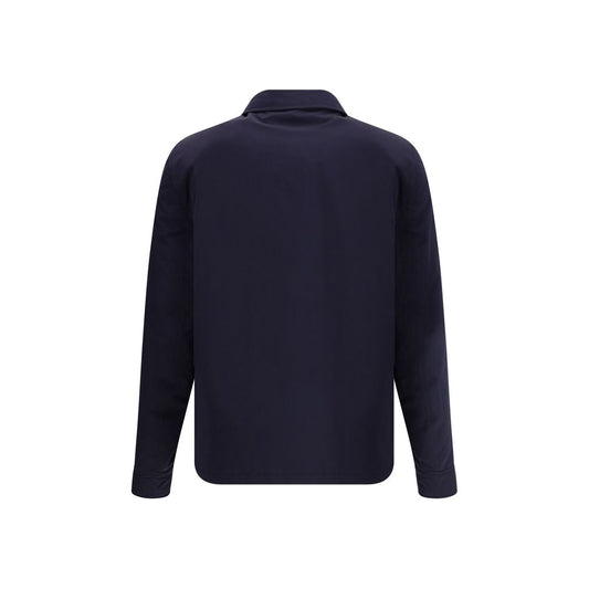 Blue Nylon Full-Length Jacket