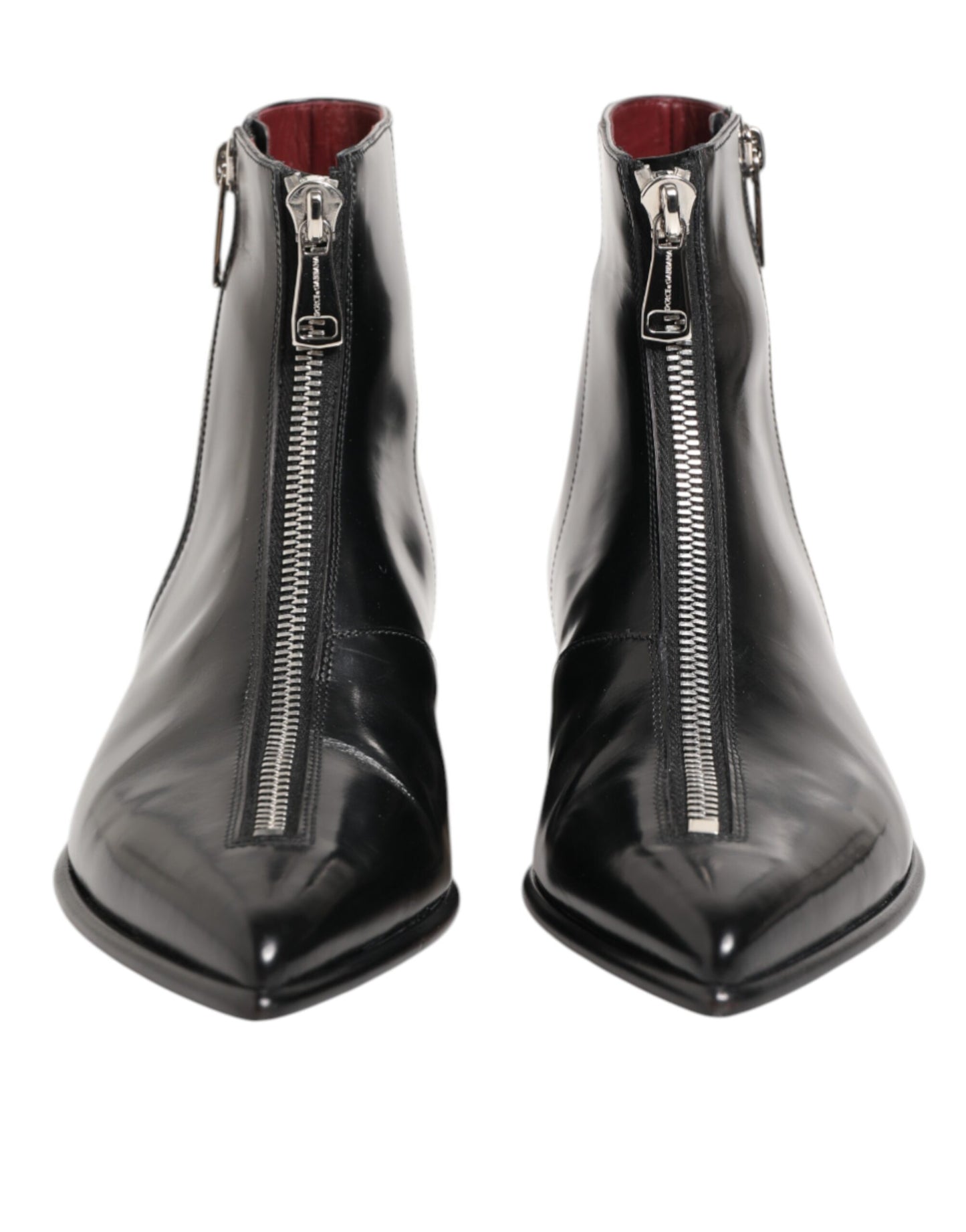 Black Calfskin Leather Men SHORT Boots Shoes
