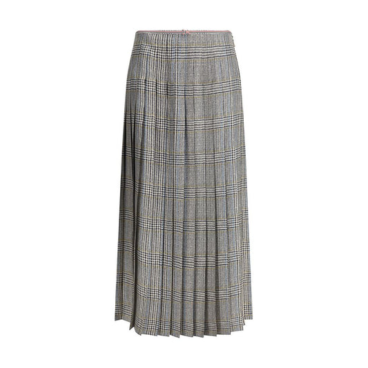 Multicolor Silk Midi Skirt