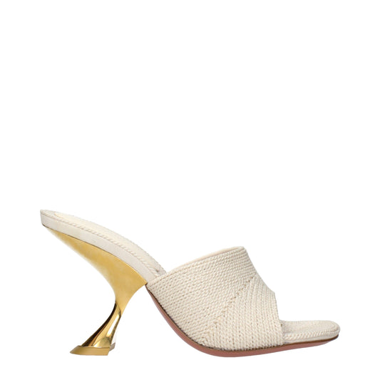 Beige Fabric Slippers