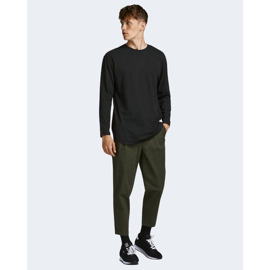Black Cotton Long Sleeve T-Shirt