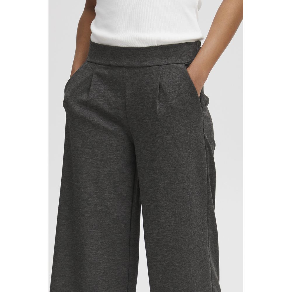 Gray Recycled Polyester Flared Pants