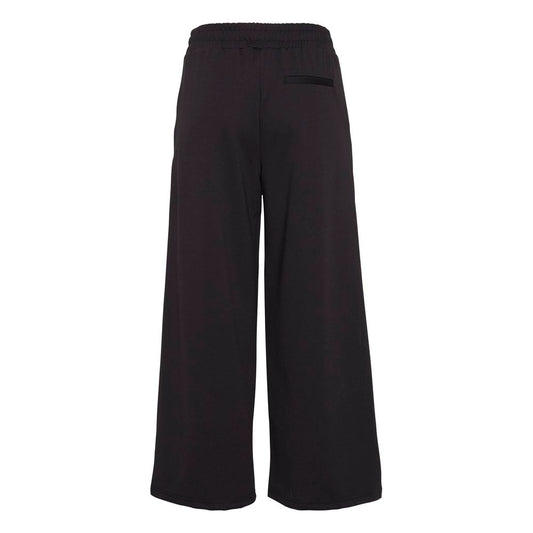 Black Recycled Polyester Flared Pants