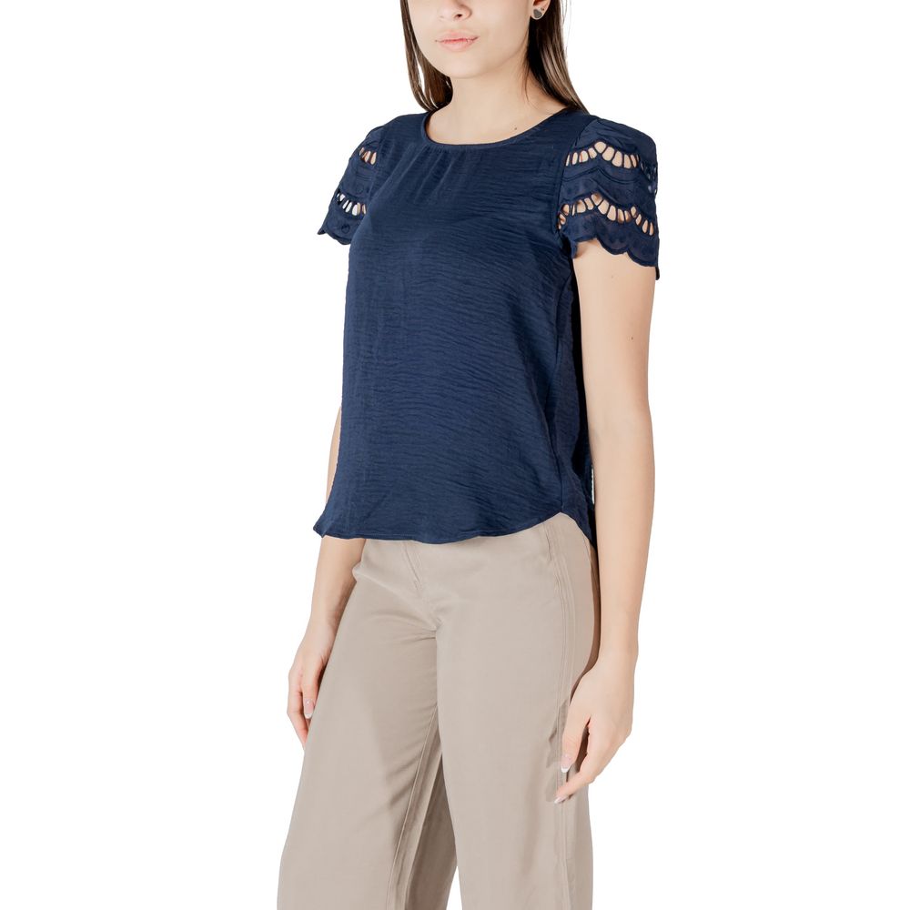 Blue Polyester T-Shirt
