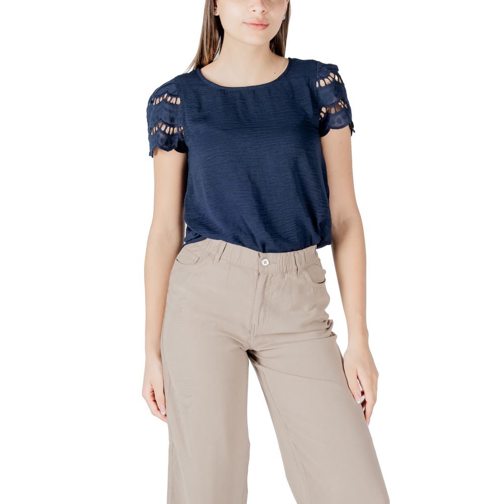 Blue Polyester T-Shirt