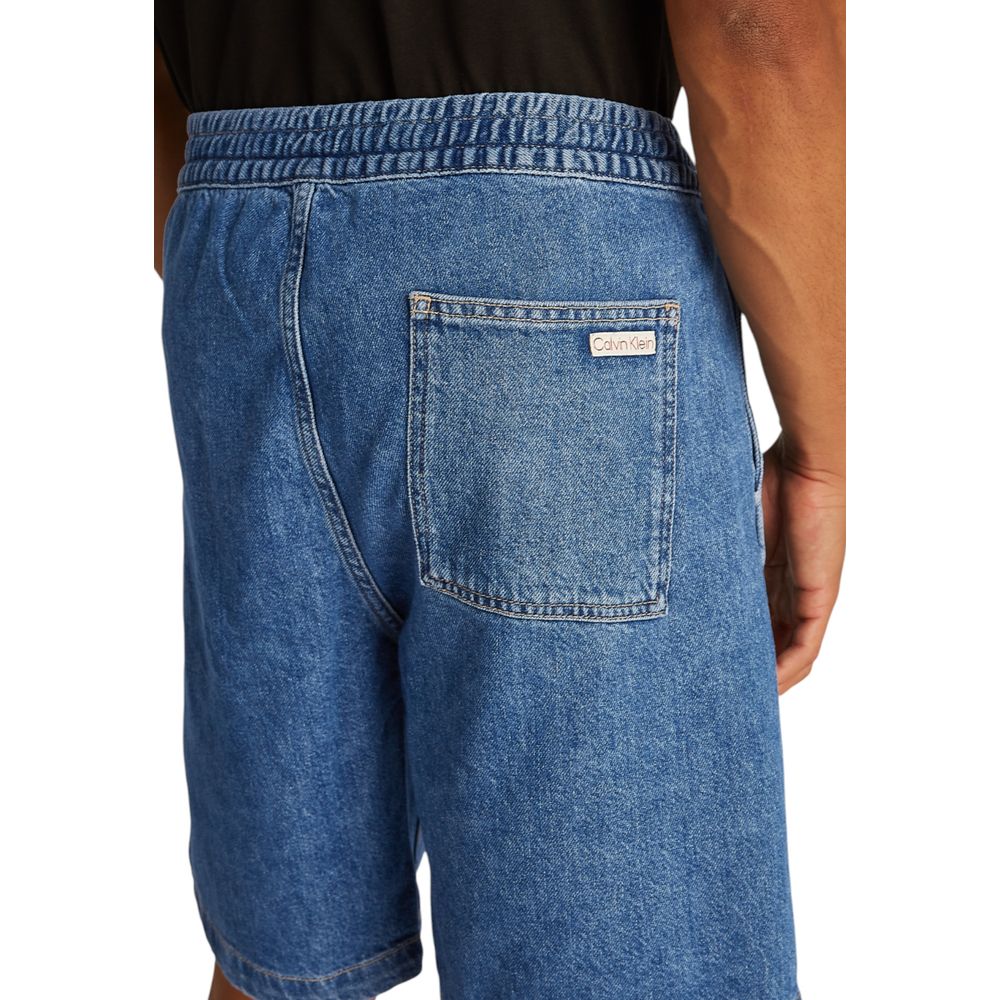 Blue Cotton Bermuda Shorts
