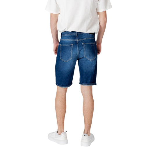 Blue Cotton Bermuda Shorts