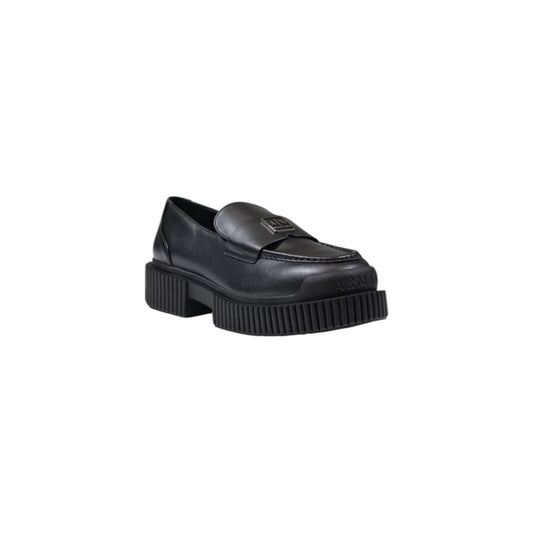 Black Leather Platform Pumps