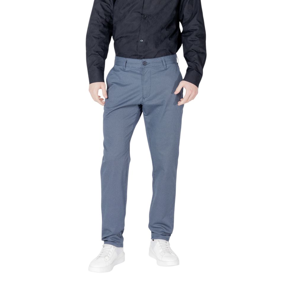 Blue Cotton Skinny Pant