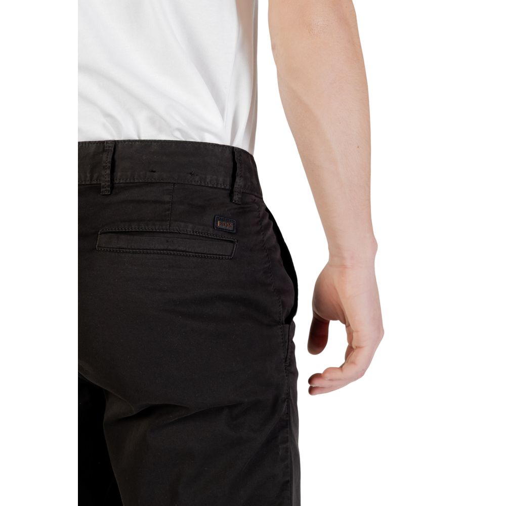 Black Cotton Bermuda Shorts