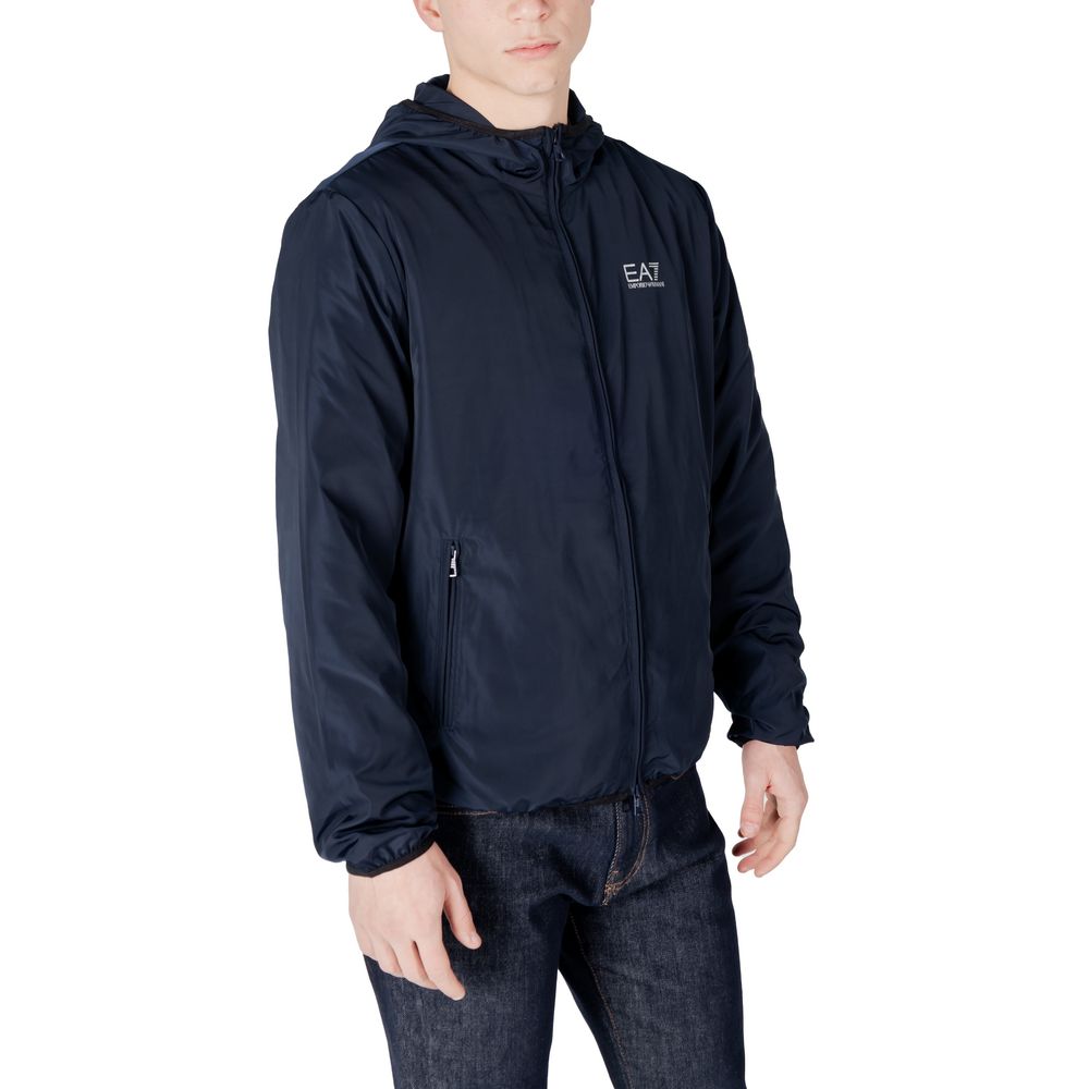 Blue Polyester Jackets & Coat