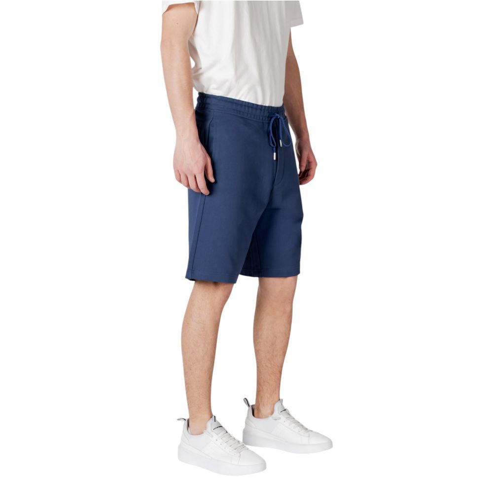 Blue Cotton Bermuda Shorts