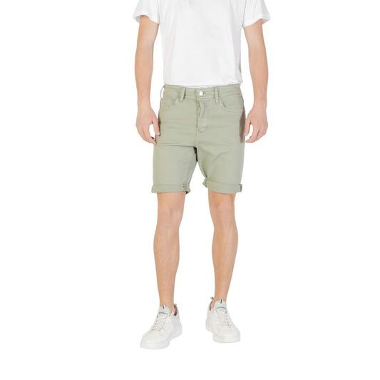 Green Cotton Bermuda Shorts