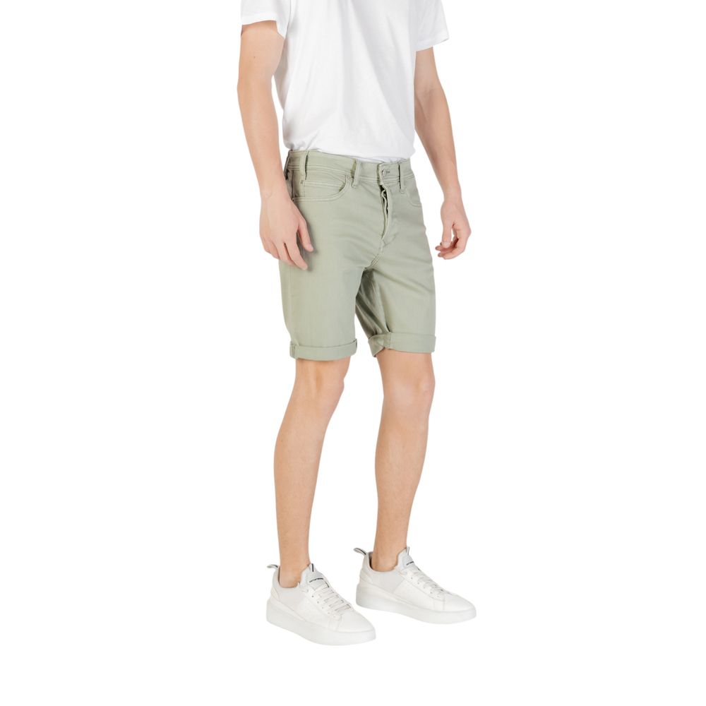 Bicolor Cotton Bermuda Shorts