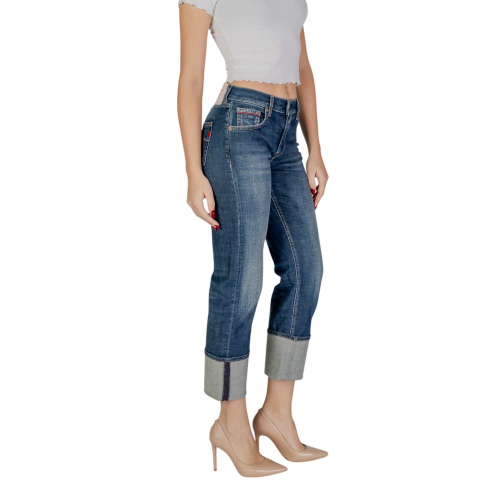 Blue Cotton Bootcut Jean
