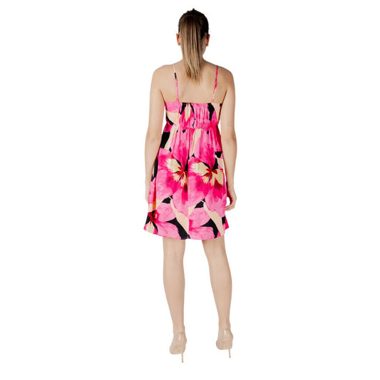 Pink Viscose Short Dress