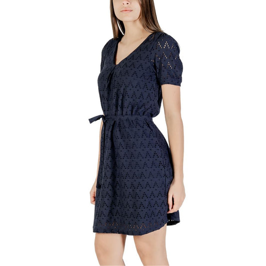 Blue Recycled Polyester Short Dress