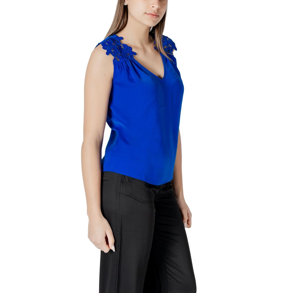 Blue Polyester Tank Top