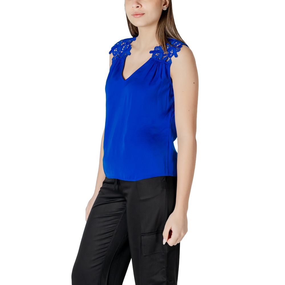 Blue Polyester Tank Top