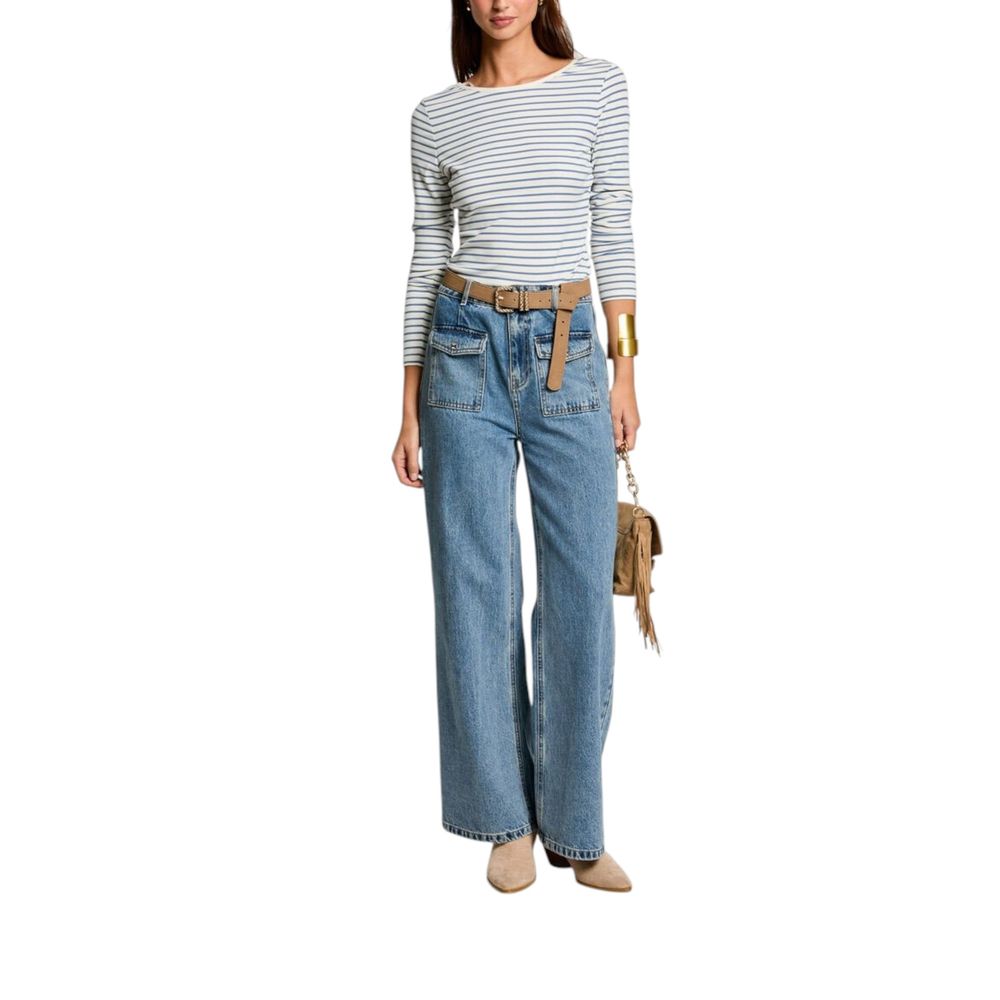 White Viscose Long Sleeve T-Shirt