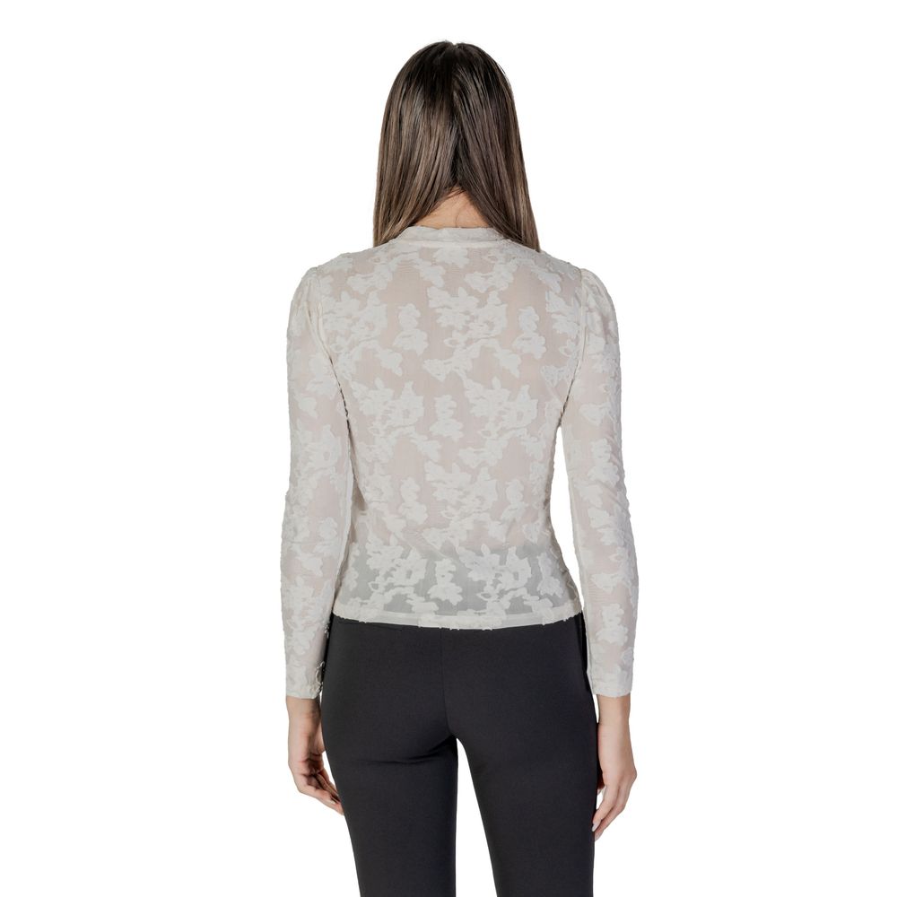 Cream Polyester Long Sleeve