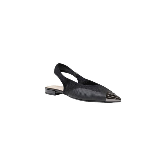 Black Leather Flat Sandals