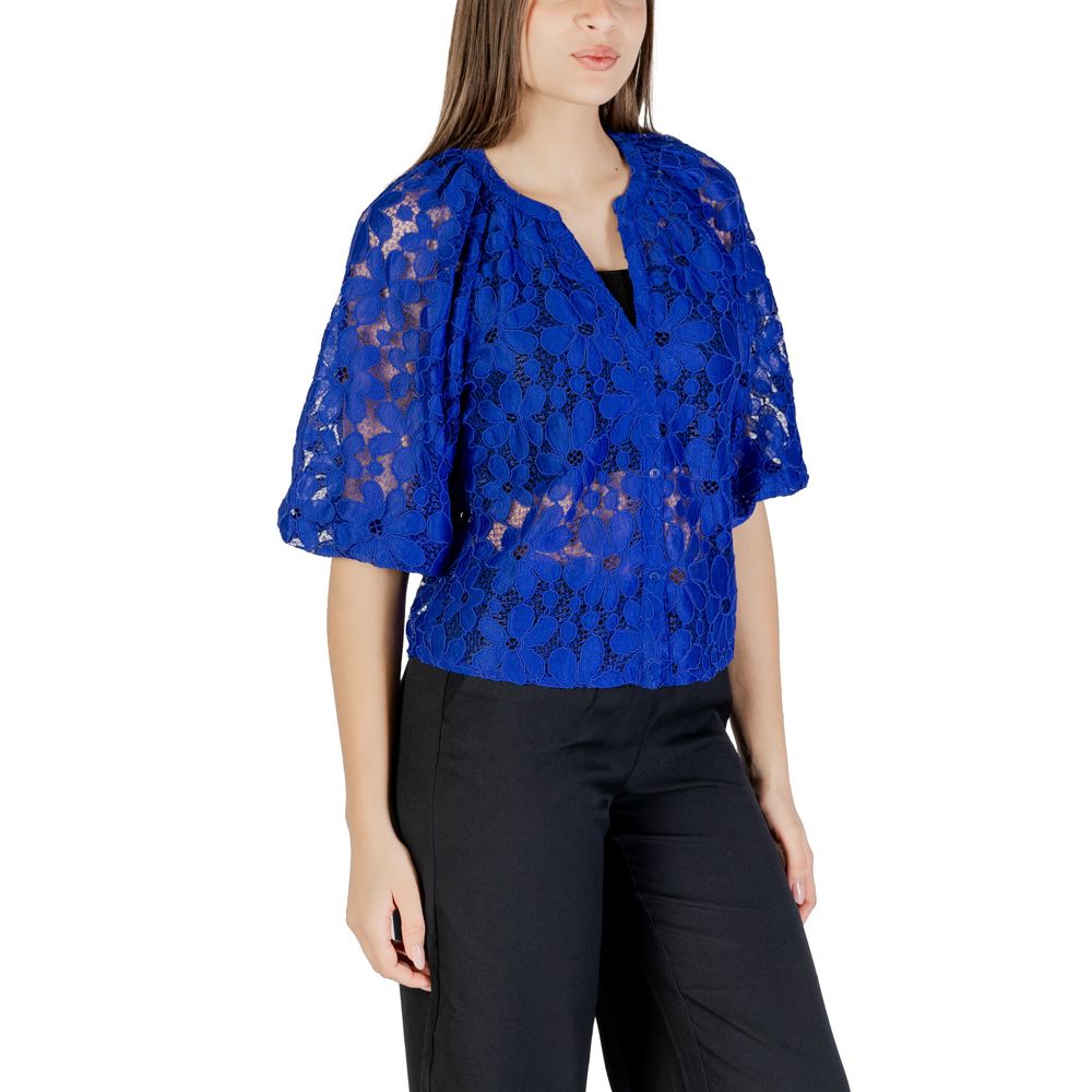 Blue Polyester Blouse