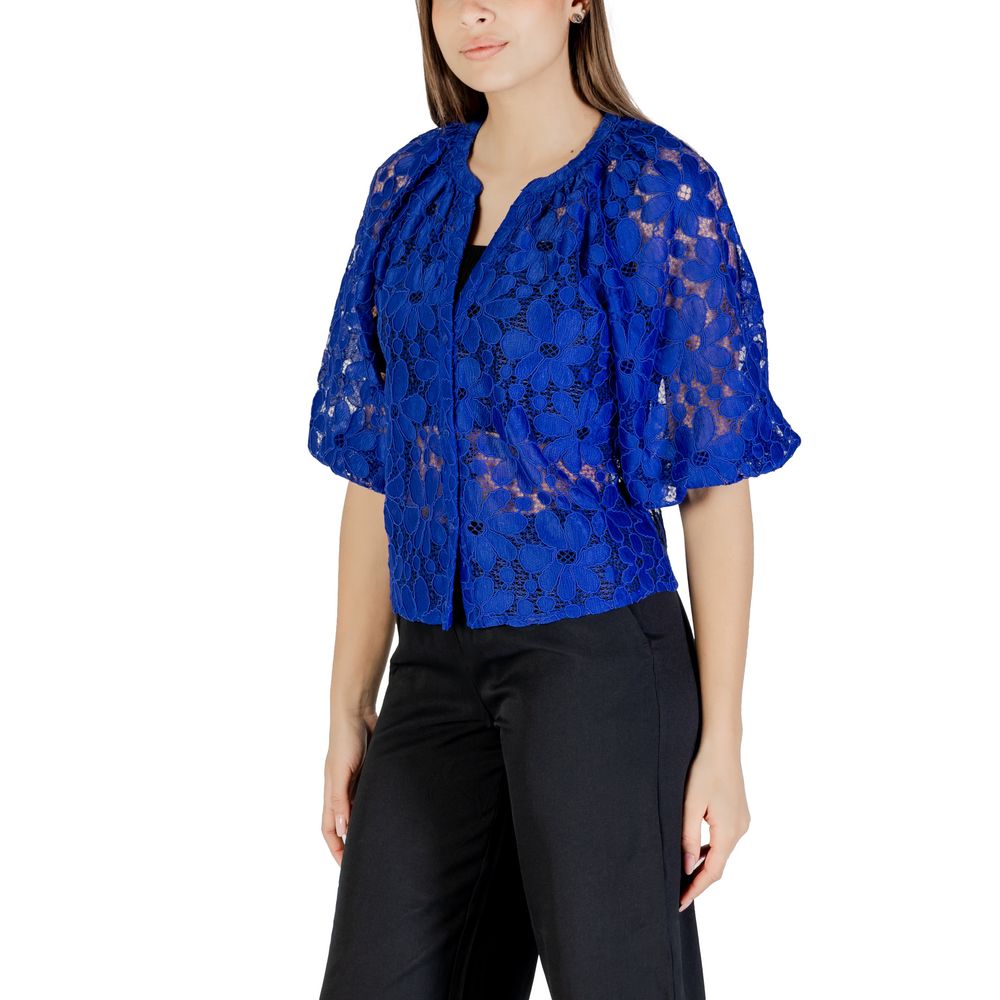 Blue Polyester Blouse