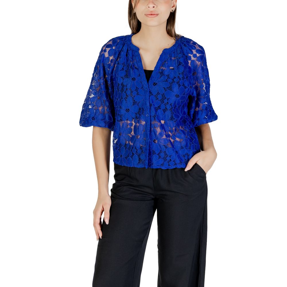 Blue Polyester Blouse