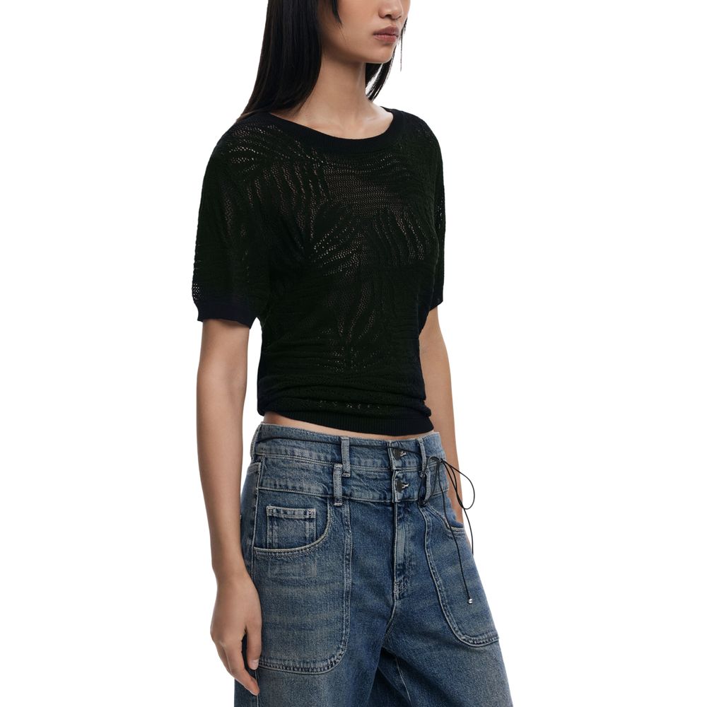 Black Viscose T-Shirt