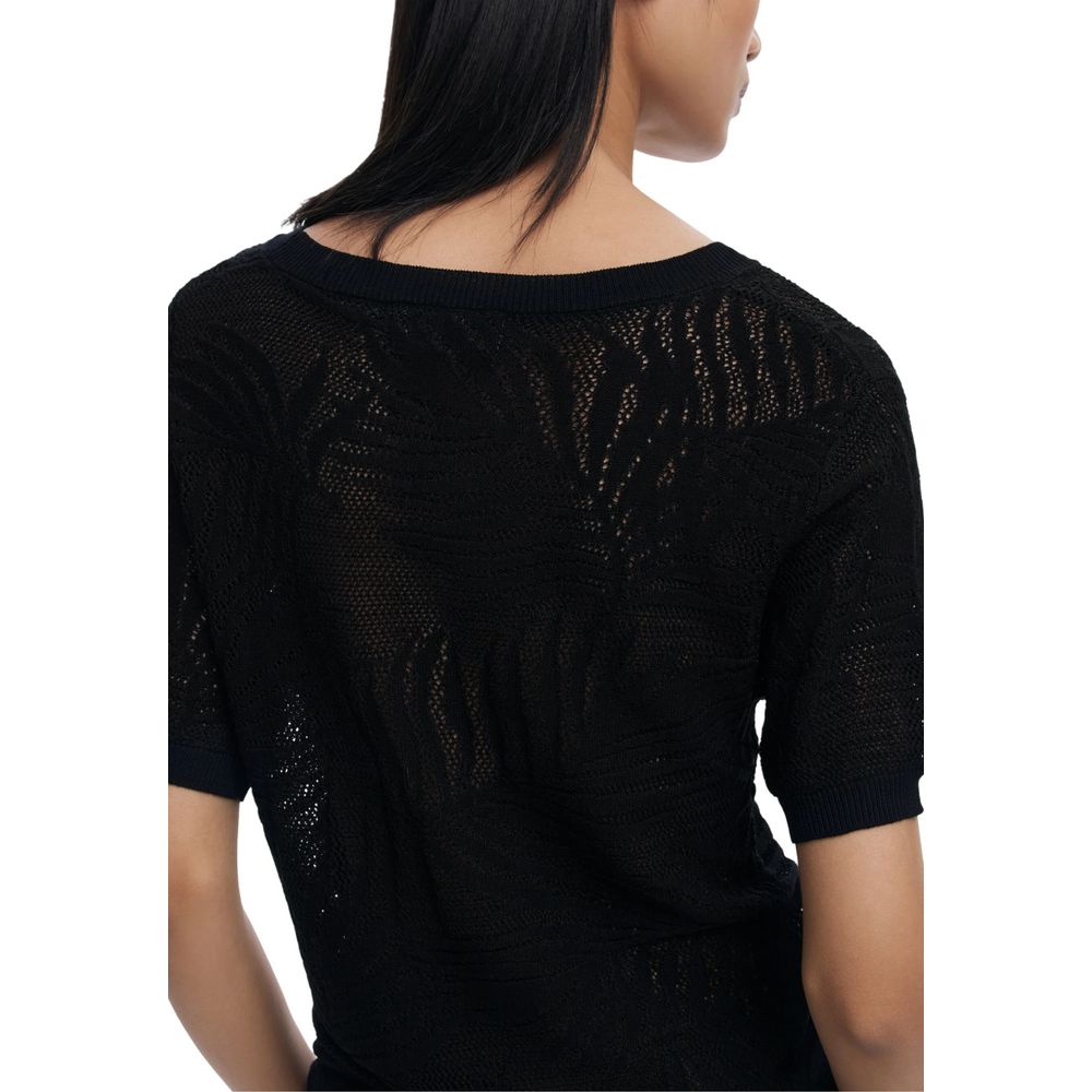 Black Viscose T-Shirt