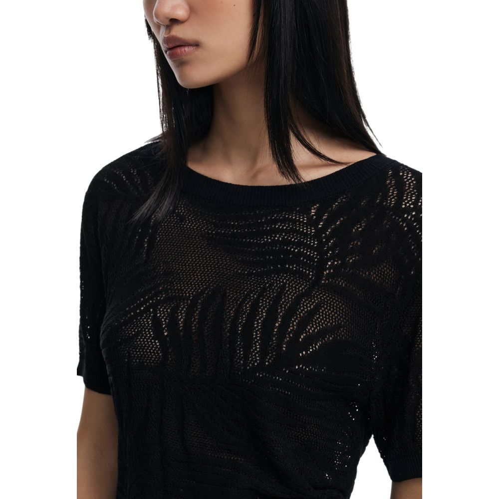 Black Viscose T-Shirt