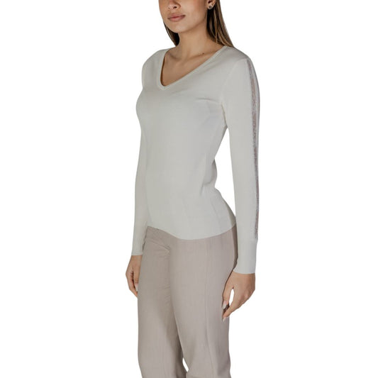 Cream Viscose Long Sleeve T-Shirt