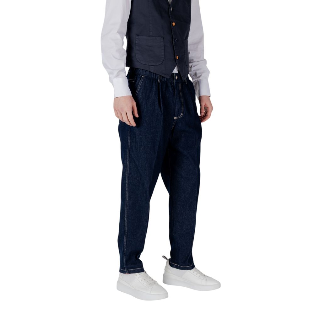 Blue Cotton Relaxed Fit Jean