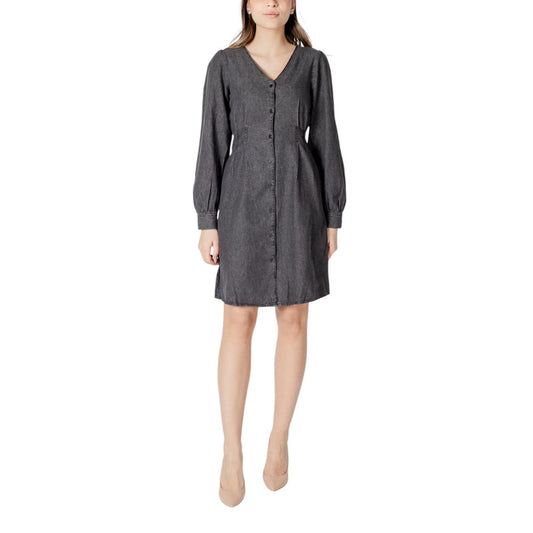 Black Cotton Short Dress