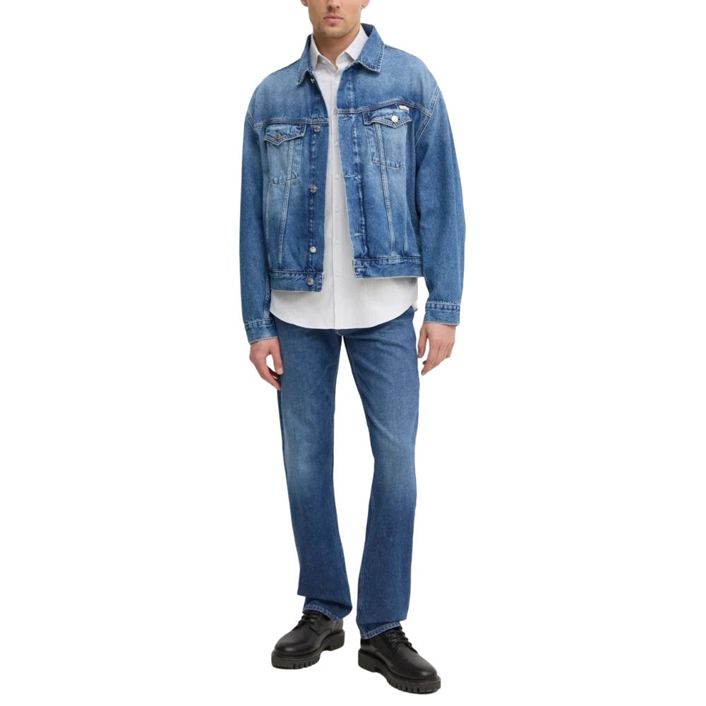Blue Cotton Relaxed Fit Jean