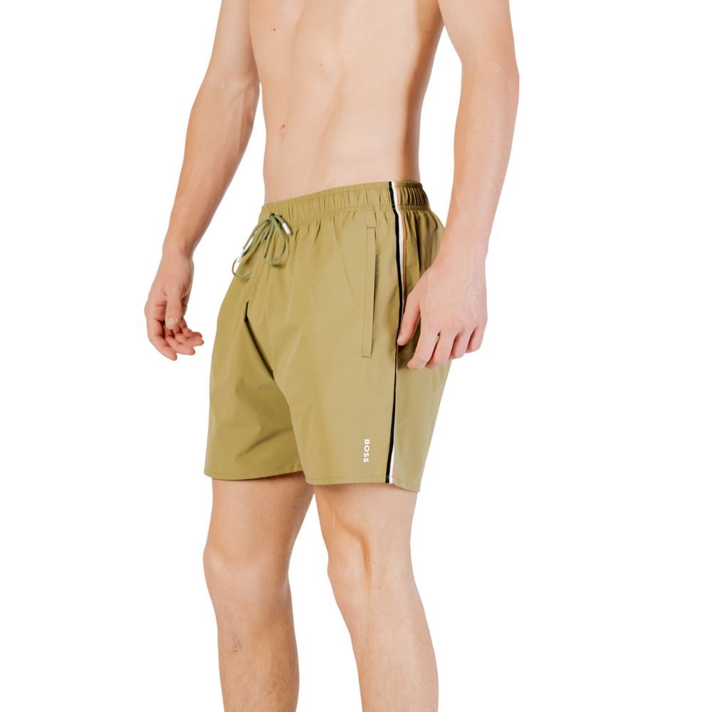 Green Polyester Swim Short